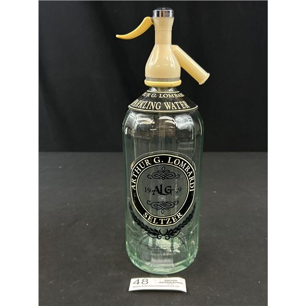 Vintage Arthur G Lombardi 1949 Seltzer Bottle