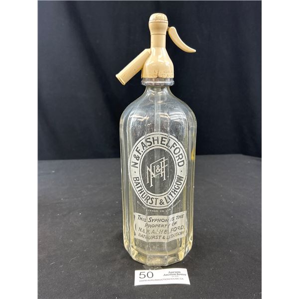 Vintage N&F Ashelford Seltzer Syphon Bottle