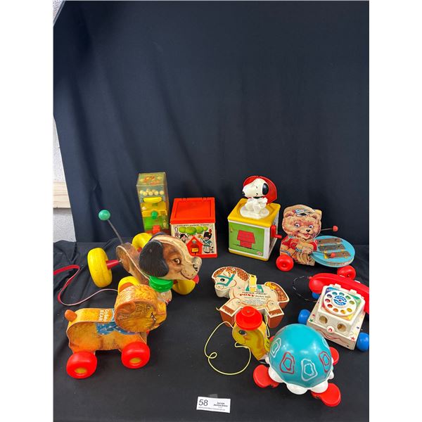 Box of 60s-70s Pre-Loved Fisher Price Toys