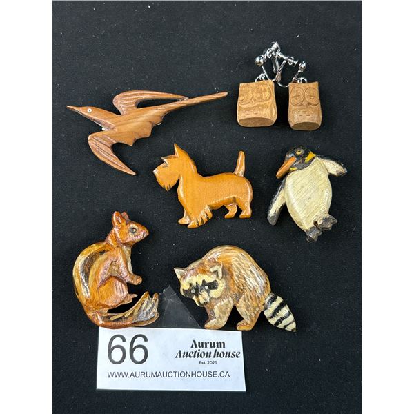 Artist Carved Signed Brooches