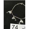 Image 2 : Adorable Sterling Silver Dolphine Bracelet Marked 925