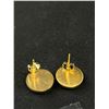 Image 5 : Vintage Gold Plated Genuine Dried Flower Pendant Earrings Set