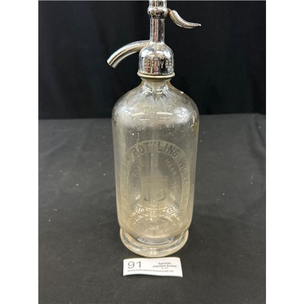 Vintage Liberty Bottling Works Seltzer Bottle