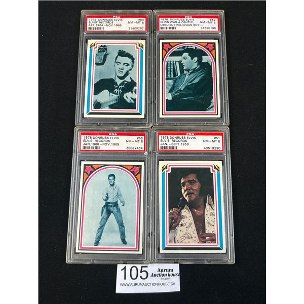 Lot of 3 1978 Donruss Elvis PSA Graded Trading Cards