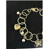Image 2 : Vintage Genuine Pearls Hearts Gold Plated Bracelet
