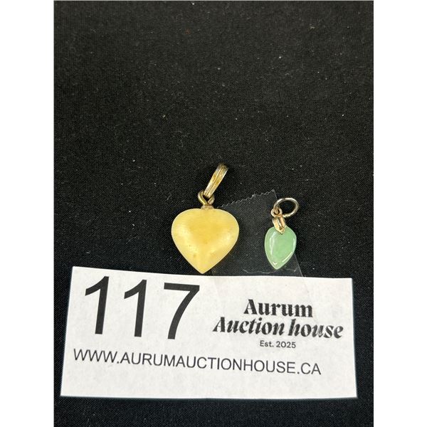 Genuine Jade + Ivory Antique Pendant