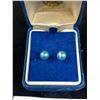 Image 2 : Large Genuine Pale Blue Pearl Earrings Sterling Beauty