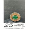 Image 2 : Stunning! Vintage Jade Silver Gold Plate Mens 5" Ring