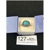 Image 1 : Large Silver Turqouise Mens Ring Vintage