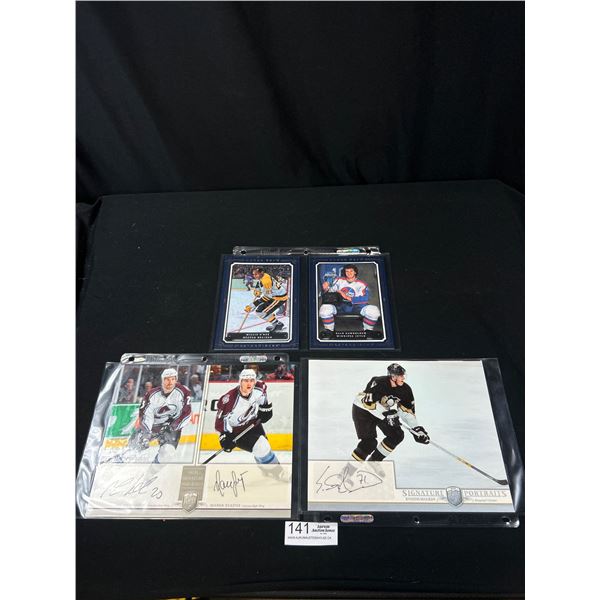 Lot of 5 Oversized NHL Trading Cards, Some Signed