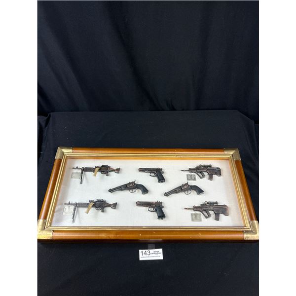 24" x 12" Framed Miniature Gun Collection