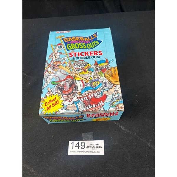 Full Box of Baseballs Greatest Gross Outs Stickers and Bubblegums