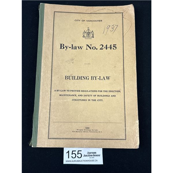 1937 City of Vancouver Building By-Law Book