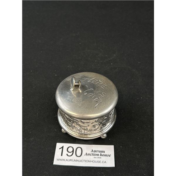 Antique Silver Cufflink Jewelry Box C.1920