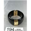 Image 2 : Vintage Hinged Black Lucite Cuff- Classy! Quality