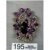 Image 2 : Massive Vintage Purple Rhinestone Broocoh
