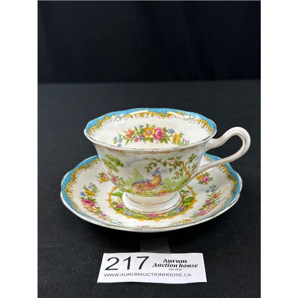 An Early 1900s Royal Albert Chelsea Bird Cup + Saucer