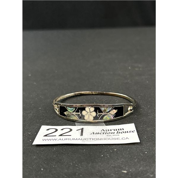 Silver + Shell Inlay Bracelet