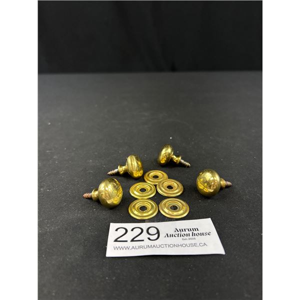 Set of 4 Antique Brass Knobs