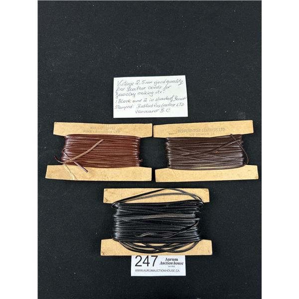 Vintage 2.5mm Good Quality Fine Leather Cords for Jewelery Making, etc