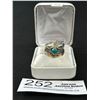 Image 1 : $200 2 Toned Silver Turqouise (0.7ct) Ring