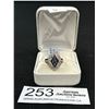 Image 1 : $180 Gold Plated Silver Blue Saphire White Topaz (1.45ct) Ring