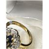 Image 2 : $180 Gold Plated Silver Blue Saphire White Topaz (1.45ct) Ring