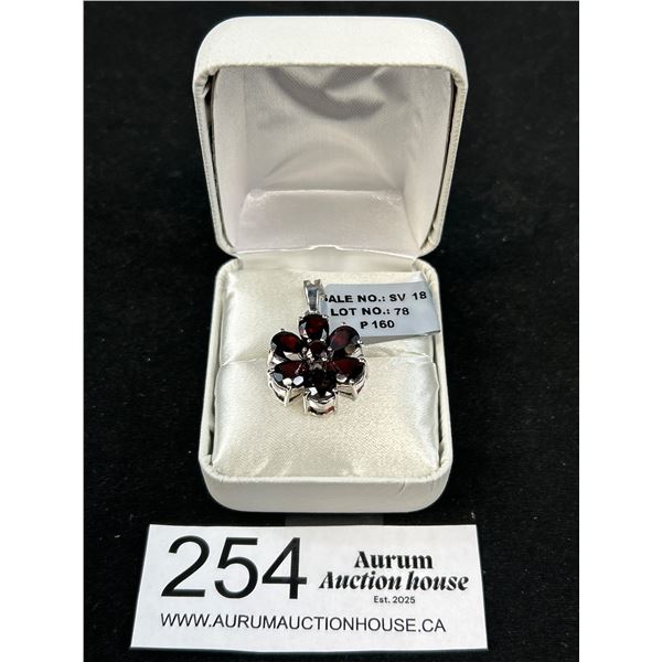 $320 Silver Garnet (5.4ct) Pendant