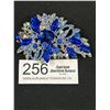 Image 3 : Large Blue Aurora Borealis Rhinestone Brooch
