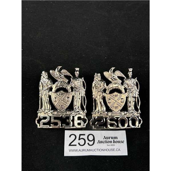 2 Vintage New York City Police Department Cap Hat Badges