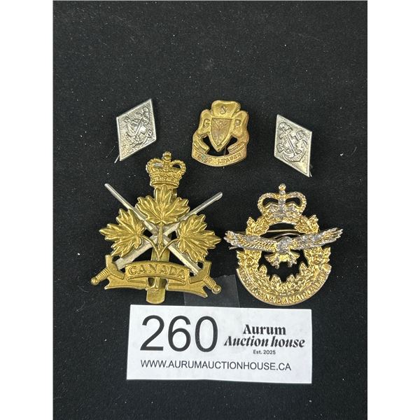 Lot of Vintage Military Canadian Cap Badges