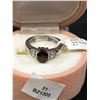Image 2 : Size 7 Sterling Silver Ring w/ Garnet