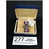Image 1 : Size 7 Sterling Silver Ring w/ Purple Stones