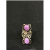 Image 2 : Size 7 Sterling Silver Ring w/ Purple Stones