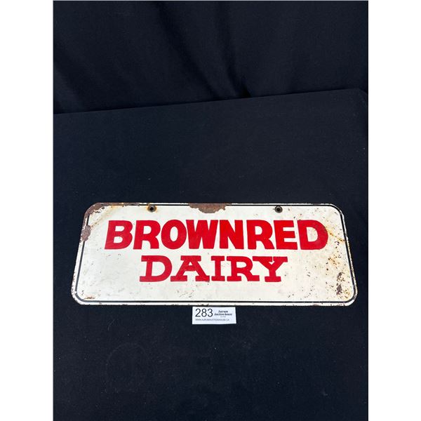Double Sided Painted Metal Brownred Dairy Sign