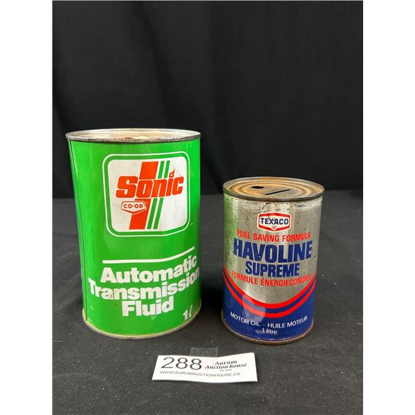 Full Sonic Automatic Transmission Fluid Plus Texaco Havoline Coin Bank