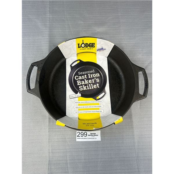 Brand New Lodge 10 Inch Cast Iron Bakers Skillet
