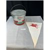 Image 1 : Vintage CO-OP Empty Grease Pail plus Mobil Pegasus Flag