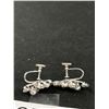 Image 3 : Beautiful Sherman Pair of Earrings Screw on w/ Sparkinling Clear Rhinestones Original Patina, Marked