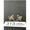 Image 1 : Vintage Pair of Sterling Silver w/ Abelone Inlaid Butterfly Design Screw On Earrings Marked EGF 925 