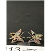 Image 4 : Vintage Pair of Sterling Silver w/ Abelone Inlaid Butterfly Design Screw On Earrings Marked EGF 925 