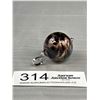 Image 2 : Huge Venetian Murano Glass Ball Pendant w/ Marked Sterling Silver Loop