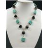 Image 2 : Vintage Turqouise + Black Onyx Stone Beads Necklace