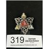 Image 1 : Vintage Silver w/ Genuine Stones Celtic Brooch