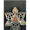Image 3 : Vintage Silver w/ Genuine Stones Celtic Brooch