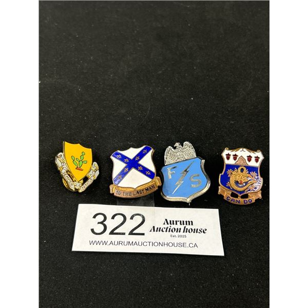 4 U.S. Military Pins - Aarmy, Air Fore, Infantry