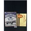 Image 1 : Vintage Embossed 'Family Ranch' and 'Classic Mustang' Tin Signs