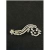 Image 2 : Vintage Sterling Silver w/ Clear Rhinestone Brooch