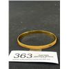 Image 1 : Beautiful Raised Engraved Gold Tone Bangle Marked 18k