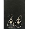 Image 2 : Sterling Silver w/ Genuine Pearls Pair of Earrings Marked 925